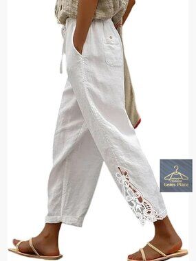 Lightweight Drawstring Elastic Waist Pants with Pockets S-XXL